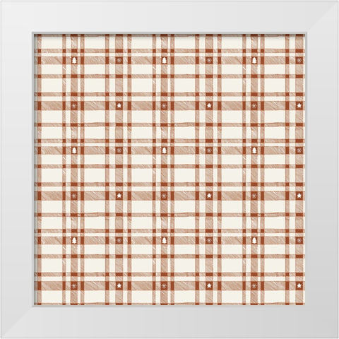 Merry Plaid Pattern 2 V2 White Modern Wood Framed Art Print by Sweet Melody Designs