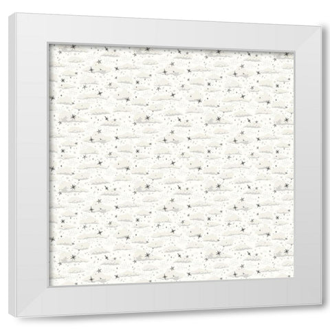 Snowy Dream Pattern 1 V2 White Modern Wood Framed Art Print by Sweet Melody Designs