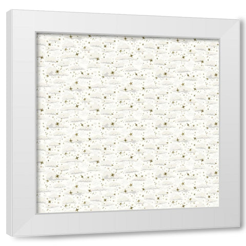 Snowy Dream Pattern 1 White Modern Wood Framed Art Print by Sweet Melody Designs