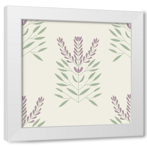 Lavendar Block Pattern 1 White Modern Wood Framed Art Print by Sweet Melody Designs
