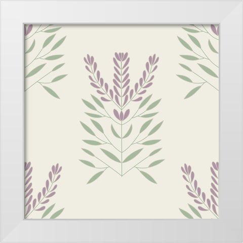 Lavendar Block Pattern 1 White Modern Wood Framed Art Print by Sweet Melody Designs