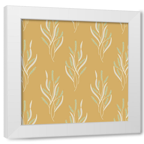 Wild Grass Block Pattern White Modern Wood Framed Art Print by Sweet Melody Designs