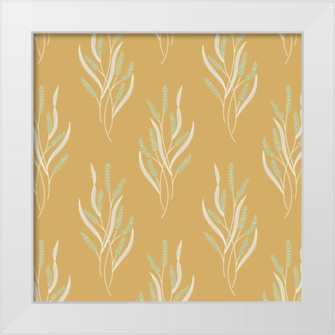 Wild Grass Block Pattern White Modern Wood Framed Art Print by Sweet Melody Designs