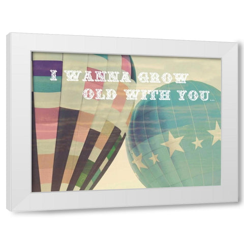 Grow Old Balloons White Modern Wood Framed Art Print by Davis Ashley