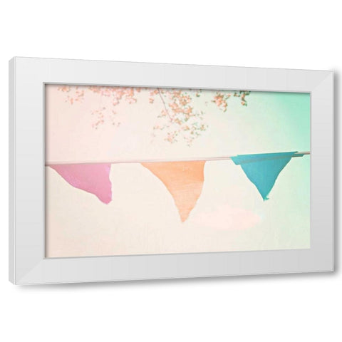 Vintage bunting hot. White Modern Wood Framed Art Print by Davis Ashley