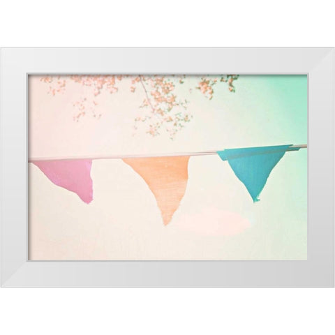 Vintage bunting hot. White Modern Wood Framed Art Print by Davis Ashley