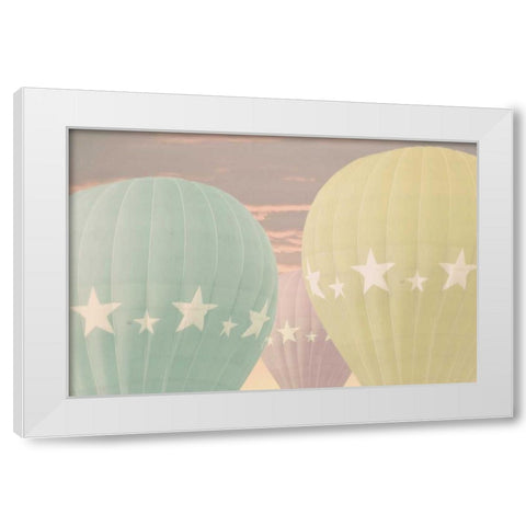 Vintage Star Balloons White Modern Wood Framed Art Print by Davis Ashley