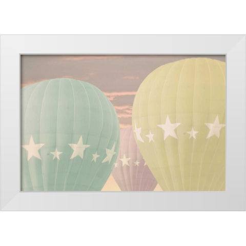 Vintage Star Balloons White Modern Wood Framed Art Print by Davis Ashley