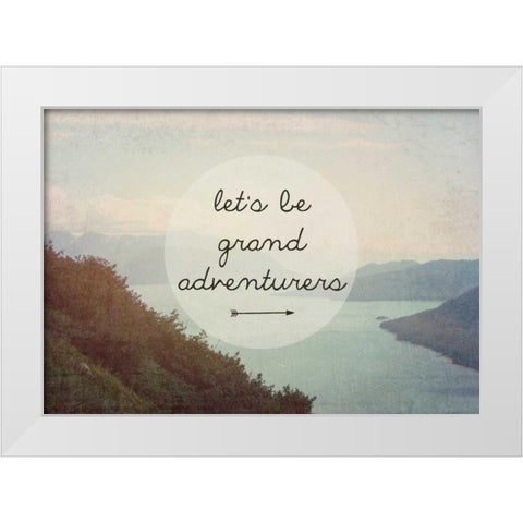 Lets be grand White Modern Wood Framed Art Print by Davis Ashley