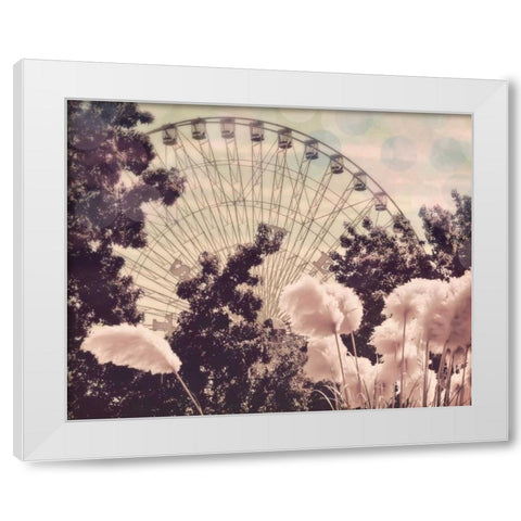 Feathery ferris White Modern Wood Framed Art Print by Davis Ashley