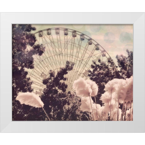 Feathery ferris White Modern Wood Framed Art Print by Davis Ashley