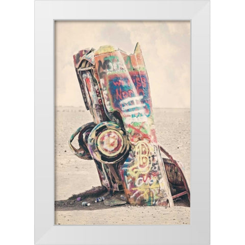 Cadillac Single Car White Modern Wood Framed Art Print by Davis Ashley