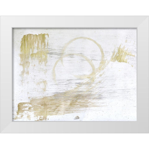 Rings and Strokes 1 White Modern Wood Framed Art Print by Brown, Denise