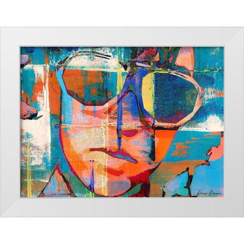 Abstract Facial Fusion White Modern Wood Framed Art Print by Brown, Denise