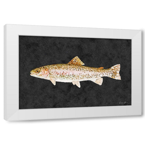 Rainbow Trout White Modern Wood Framed Art Print by Brown, Denise
