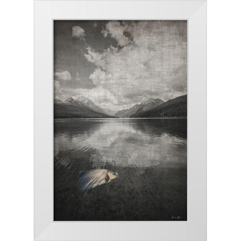 Fall Lake Trout White Modern Wood Framed Art Print by Brown, Denise