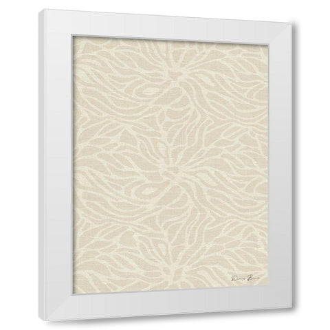 Beige Fabric Pattern White Modern Wood Framed Art Print by Brown, Denise
