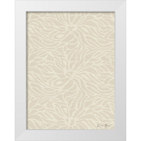 Beige Fabric Pattern White Modern Wood Framed Art Print by Brown, Denise
