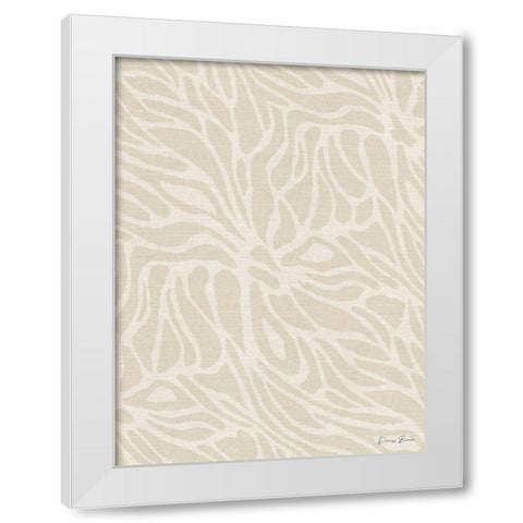 Beige Fabric Pattern 2.0 White Modern Wood Framed Art Print by Brown, Denise
