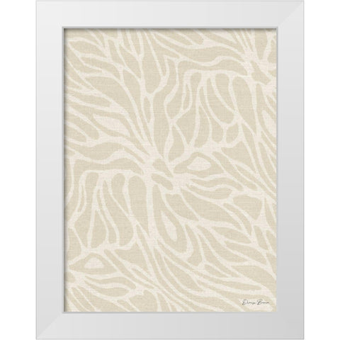 Beige Fabric Pattern 2.0 White Modern Wood Framed Art Print by Brown, Denise