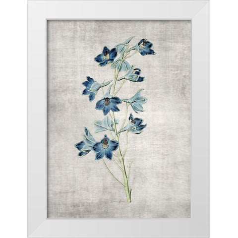 Blue Botanical 3 White Modern Wood Framed Art Print by Brown, Denise
