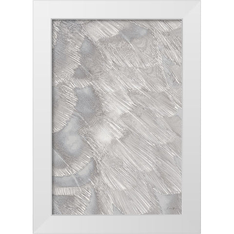 Feather Pattern White Modern Wood Framed Art Print by Brown, Denise