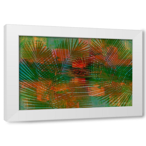 Modern Palm Large White Modern Wood Framed Art Print by Brown, Denise