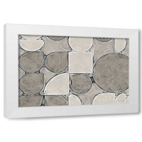 Modern Shapes White Modern Wood Framed Art Print by Brown, Denise