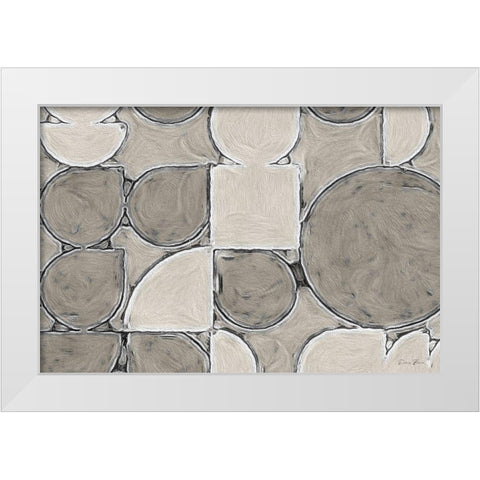 Modern Shapes White Modern Wood Framed Art Print by Brown, Denise