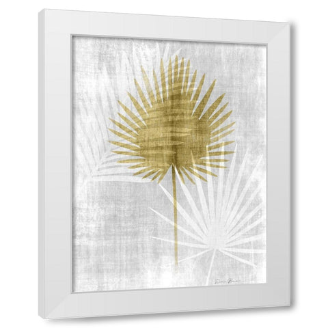 Neutral Palm Silhouette 1 White Modern Wood Framed Art Print by Brown, Denise