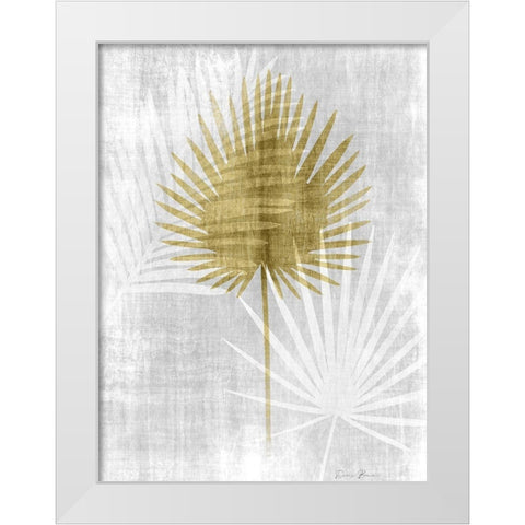 Neutral Palm Silhouette 1 White Modern Wood Framed Art Print by Brown, Denise