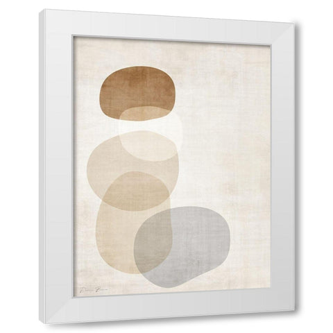 Mobo Stones 1 White Modern Wood Framed Art Print by Brown, Denise