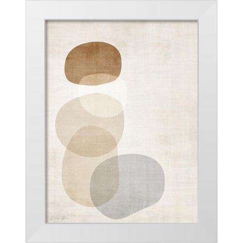 Mobo Stones 1 White Modern Wood Framed Art Print by Brown, Denise