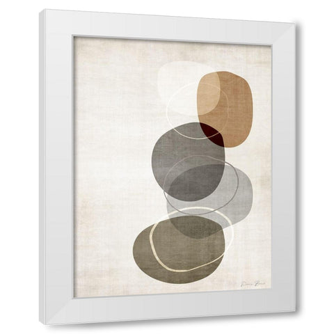 Mobo Stones 2 v2 White Modern Wood Framed Art Print by Brown, Denise