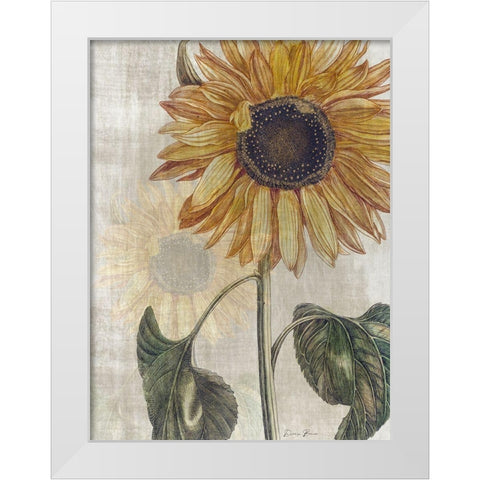 Sunflower 2 White Modern Wood Framed Art Print by Brown, Denise