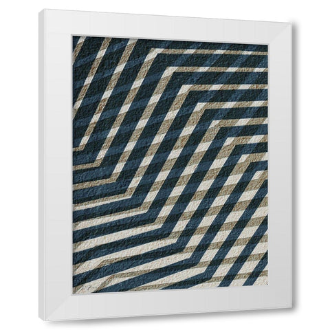 Blue Geometric 1 White Modern Wood Framed Art Print by Brown, Denise