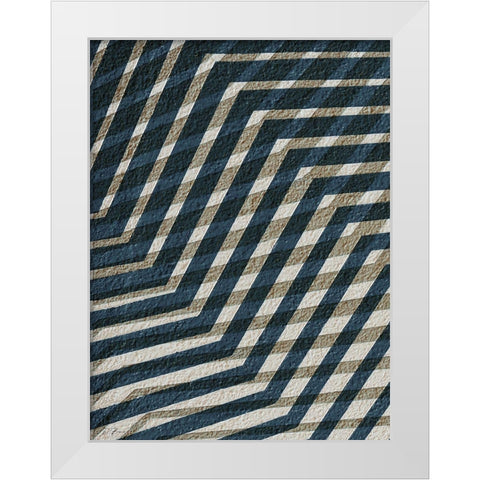 Blue Geometric 1 White Modern Wood Framed Art Print by Brown, Denise