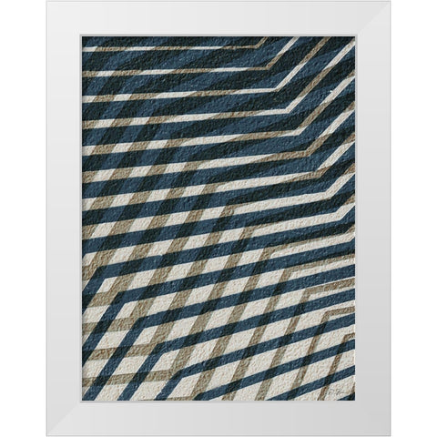 Blue Geometric 2 White Modern Wood Framed Art Print by Brown, Denise