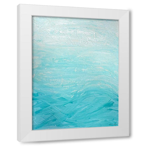 Cyan Waters 1 White Modern Wood Framed Art Print by Brown, Denise
