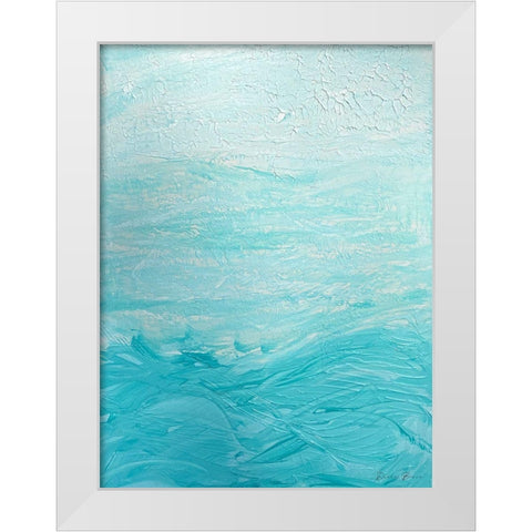 Cyan Waters 2 White Modern Wood Framed Art Print by Brown, Denise