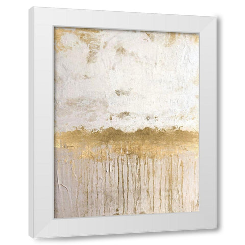 Metallic Spill 1 White Modern Wood Framed Art Print by Brown, Denise