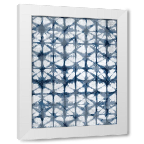 Shibori Distressed White Modern Wood Framed Art Print by Brown, Denise
