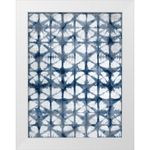 Shibori Distressed White Modern Wood Framed Art Print by Brown, Denise