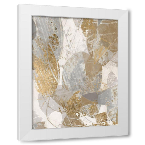 Golden Geometrics White Modern Wood Framed Art Print by Brown, Denise