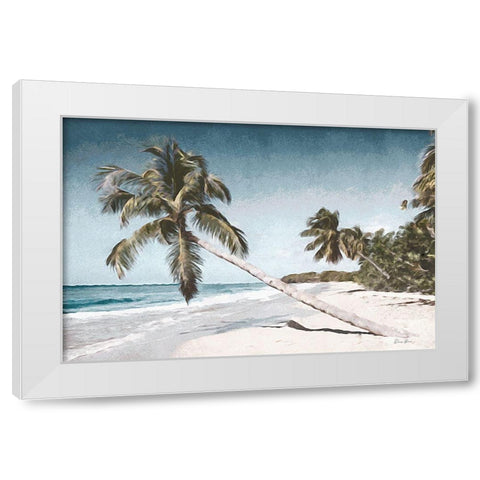 Happy Place White Modern Wood Framed Art Print by Brown, Denise