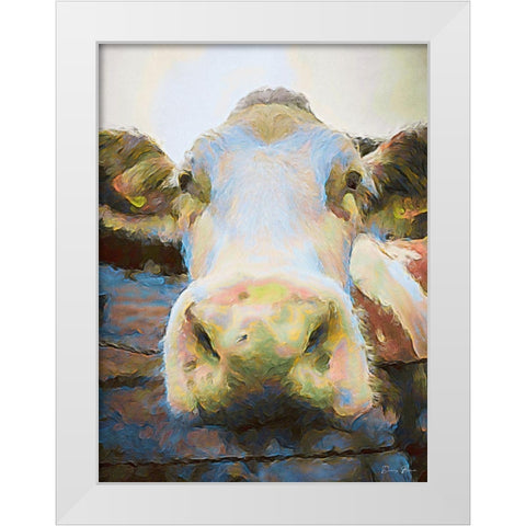 Hello White Modern Wood Framed Art Print by Brown, Denise