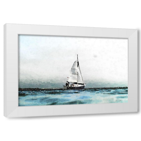 Into The Wind White Modern Wood Framed Art Print by Brown, Denise
