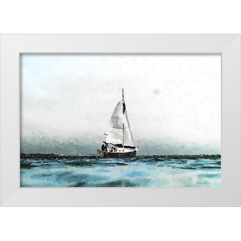 Into The Wind White Modern Wood Framed Art Print by Brown, Denise