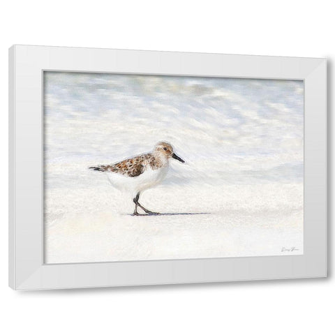 Sandpiper White Modern Wood Framed Art Print by Brown, Denise
