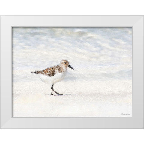 Sandpiper White Modern Wood Framed Art Print by Brown, Denise